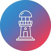 Lighthouse Line Gradient Circle Background Icon vector
