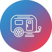 Caravan Line Gradient Circle Background Icon vector