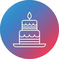 Two Layered Cake Line Gradient Circle Background Icon vector