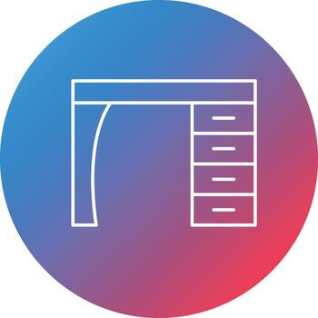 Table Line Gradient Circle Background Icon vector