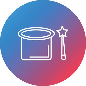 Magic Show Line Gradient Circle Background Icon vector