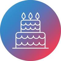 Cake Line Gradient Circle Background Icon vector