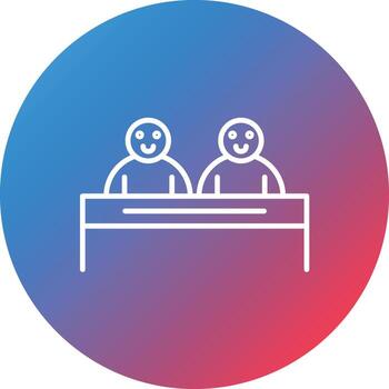 Guests Line Gradient Circle Background Icon vector