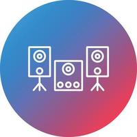 Sound System Line Gradient Circle Background Icon vector