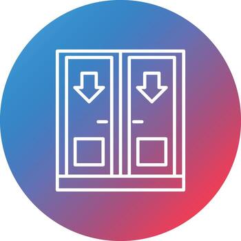 icono de fondo de círculo degradado de línea de puerta de salida vector