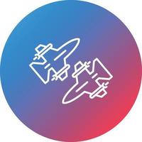 icono de fondo de círculo degradado de línea de direcciones de vuelo vector