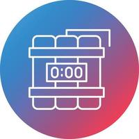 Dynamite Line Gradient Circle Background Icon vector