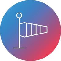 Windsock Line Gradient Circle Background Icon vector