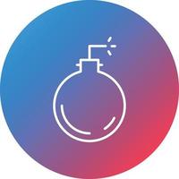 Bomb Line Gradient Circle Background Icon vector