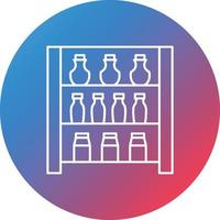 Shelves Line Gradient Circle Background Icon vector