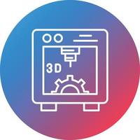 3d Printer Line Gradient Circle Background Icon vector