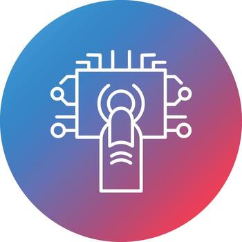 icono de fondo de círculo de degradado de línea de tecnología táctil vector