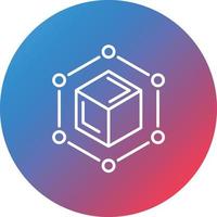 Blockchain Line Gradient Circle Background Icon vector