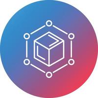 Blockchain Line Gradient Circle Background Icon vector