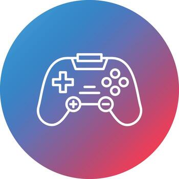 Mobile Game Console Line Gradient Circle Background Icon vector