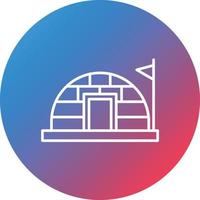 Igloo House Line Gradient Circle Background Icon vector