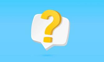 Question mark with a message box on the blue background. vector