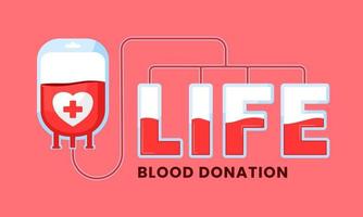 Donation of blood to save lives. world blood donor day. vector