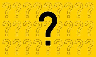 Question mark on yellow background. vector