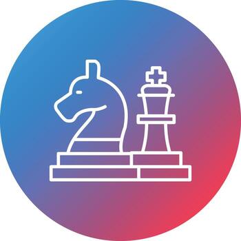 Chess Line Gradient Circle Background Icon vector