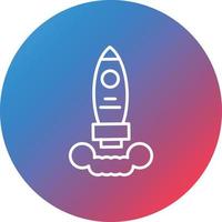 Rocket Line Gradient Circle Background Icon vector
