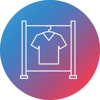 Clothes Rack Line Gradient Circle Background Icon vector