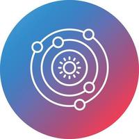 Solar System Line Gradient Circle Background Icon vector