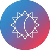 Solar Eclipse Line Gradient Circle Background Icon vector