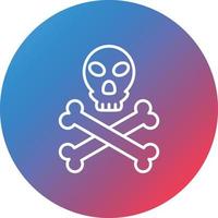 Jolly Roger Line Gradient Circle Background Icon vector