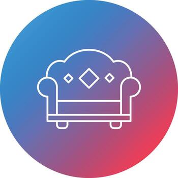 Sofa Line Gradient Circle Background Icon vector