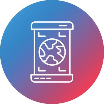 icono de fondo de círculo degradado de línea de mercurio vector