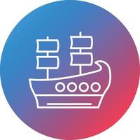 Galleon Line Gradient Circle Background Icon vector