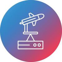 Space Catapult Line Gradient Circle Background Icon vector