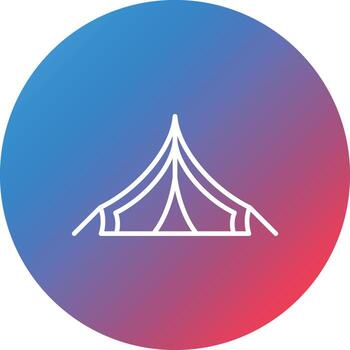 Army Tent Line Gradient Circle Background Icon vector