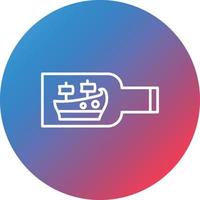 Ship Bottle Line Gradient Circle Background Icon vector