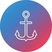 Ship Anchor Line Gradient Circle Background Icon vector