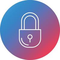 Padlock Line Gradient Circle Background Icon vector