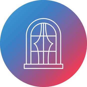 Window Line Gradient Circle Background Icon vector