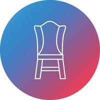 Chair Line Gradient Circle Background Icon vector