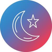 Moon Line Gradient Circle Background Icon vector