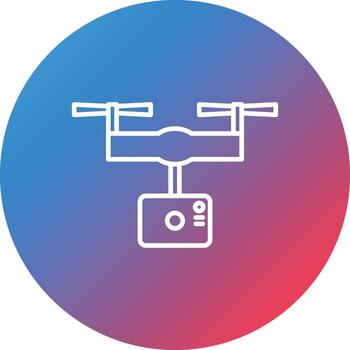 Camera Drone Line Gradient Circle Background Icon vector