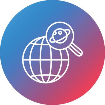 Planet Research Line Gradient Circle Background Icon vector