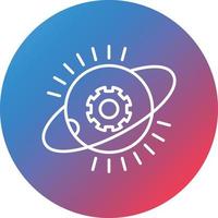 Supernova Line Gradient Circle Background Icon vector