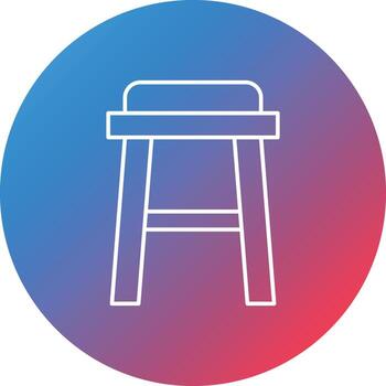 Stool Line Gradient Circle Background Icon vector
