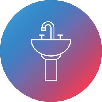 fregadero línea gradiente círculo fondo icono vector