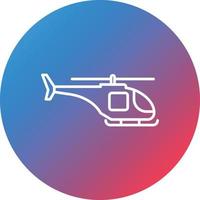 Army Helicopter Line Gradient Circle Background Icon vector