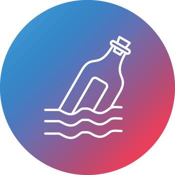 Message in a Bottle Line Gradient Circle Background Icon vector