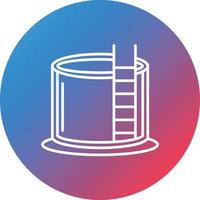 Water Tank Line Gradient Circle Background Icon vector