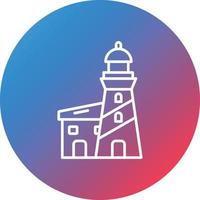 Lighthouse Line Gradient Circle Background Icon vector