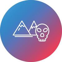 Skull Island Line Gradient Circle Background Icon vector